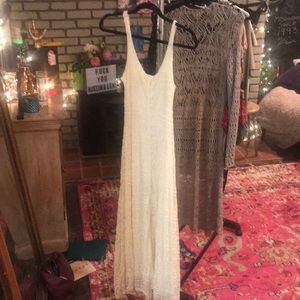 White lace maxi dress
